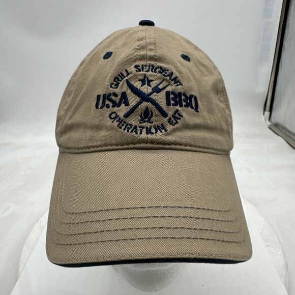 Grill Sargent USA BBQ Adjustable Tan Hat Cap - Picture 1 of 8